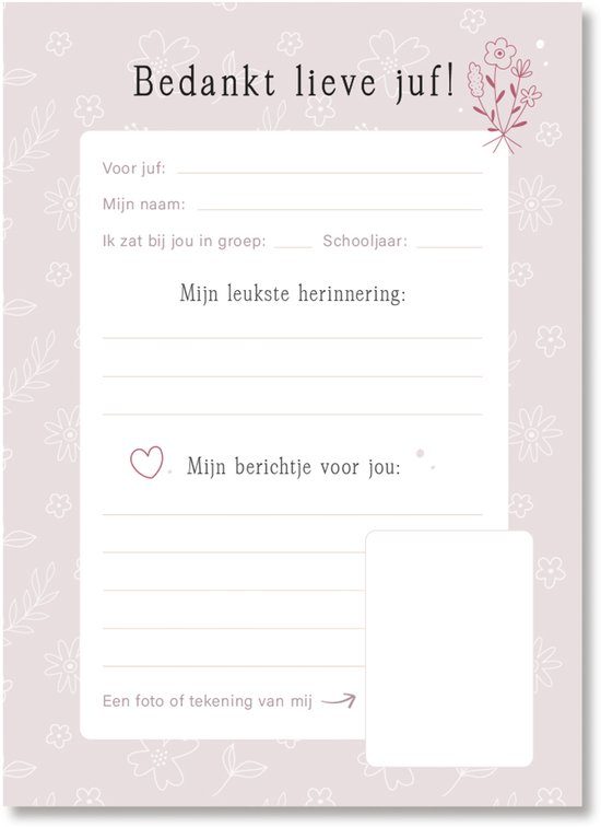 Maan Amsterdam - invulkaarten afscheid juf - bedankt juf - juf cadeau - 35 kaarten