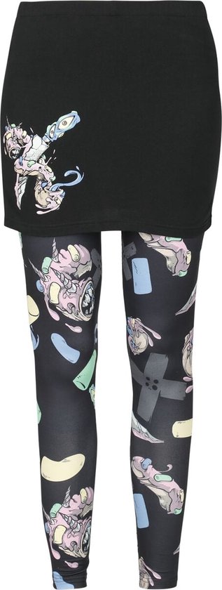 R.E.D. Rock-Engineered Design Zwarte legging met donutprint - Dames - M
