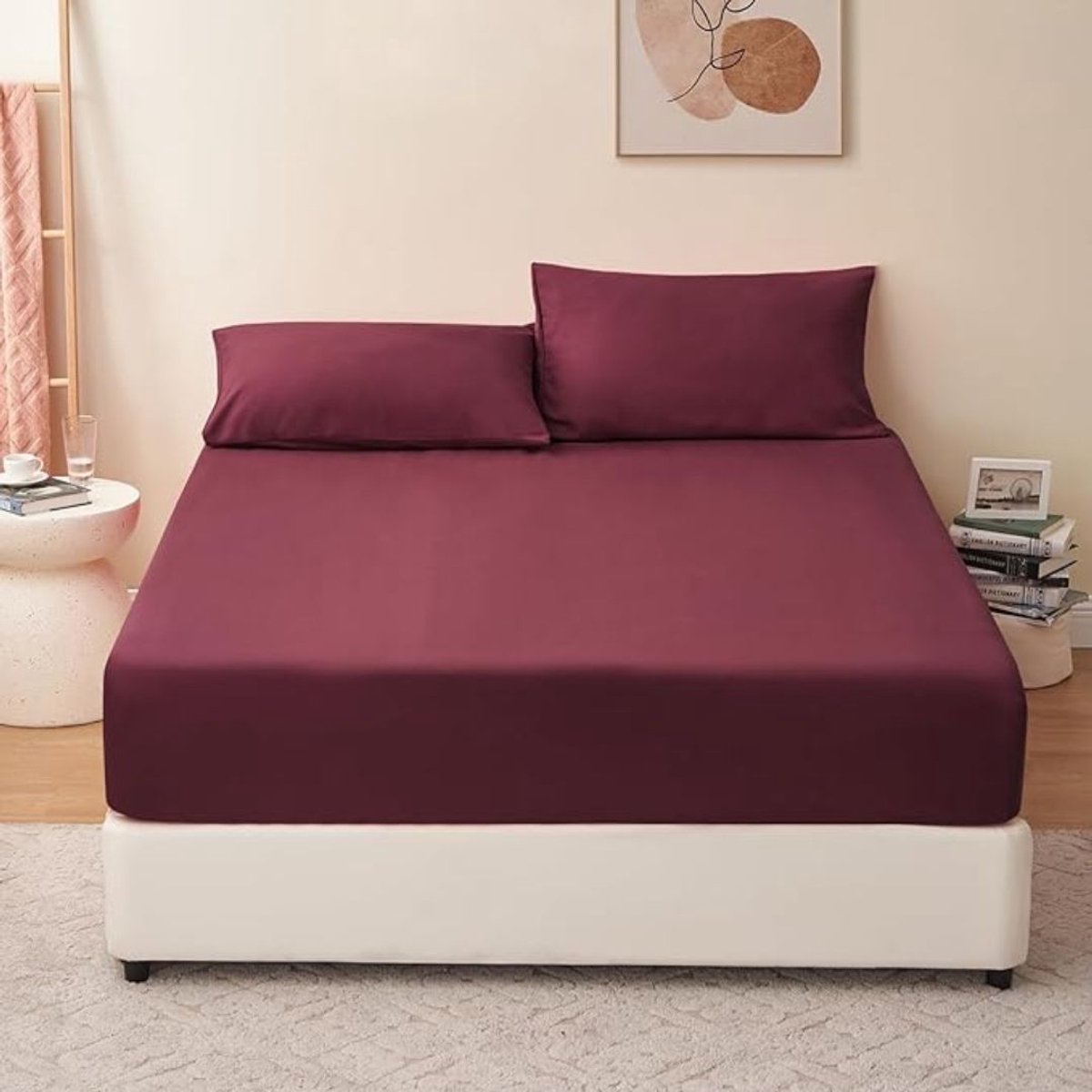 GTB® Dekbedovertrek 180x200 - Dekbedovertrek - Dekbed - Wijnrood - 200cm x 180cm x 1cm