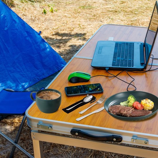 Ibenzoa® Duurzame Outdoor Eetset: Borden, Bestek en Koffiekop voor Avonturiers — afbeelding 4