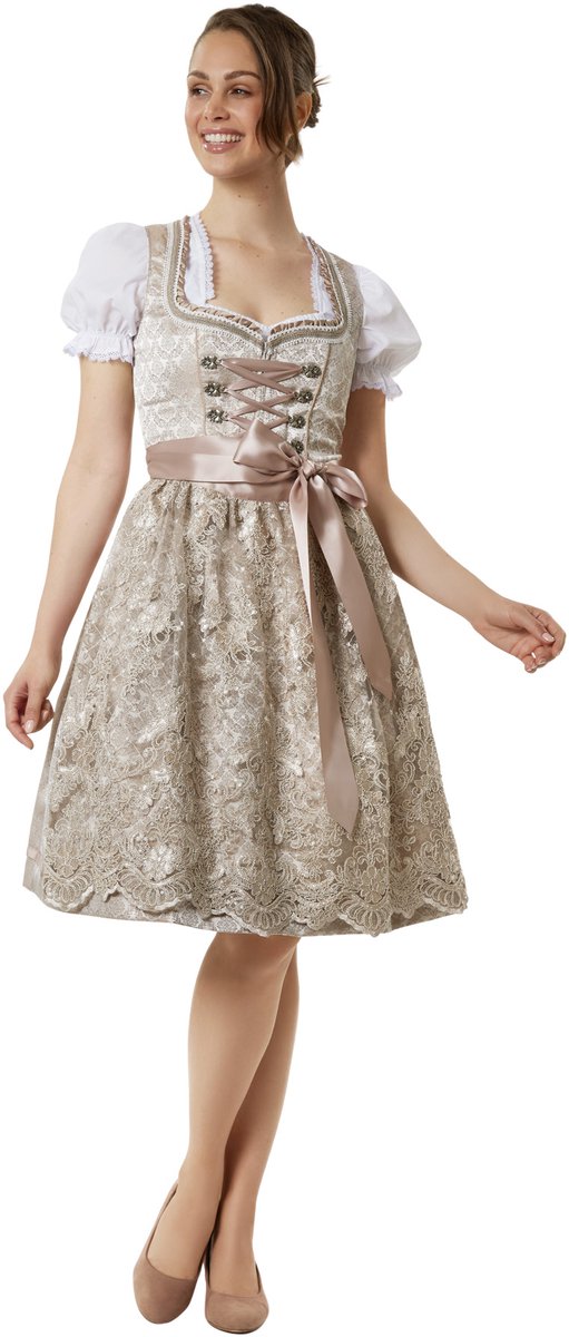 dressforfun - Vrouwenkostuum midi-dirndl Ella - 48 - Verkleedkleding Oktoberfest - Duitse Jurk - Feestkleding - Klederdracht - Feest - Partykleding