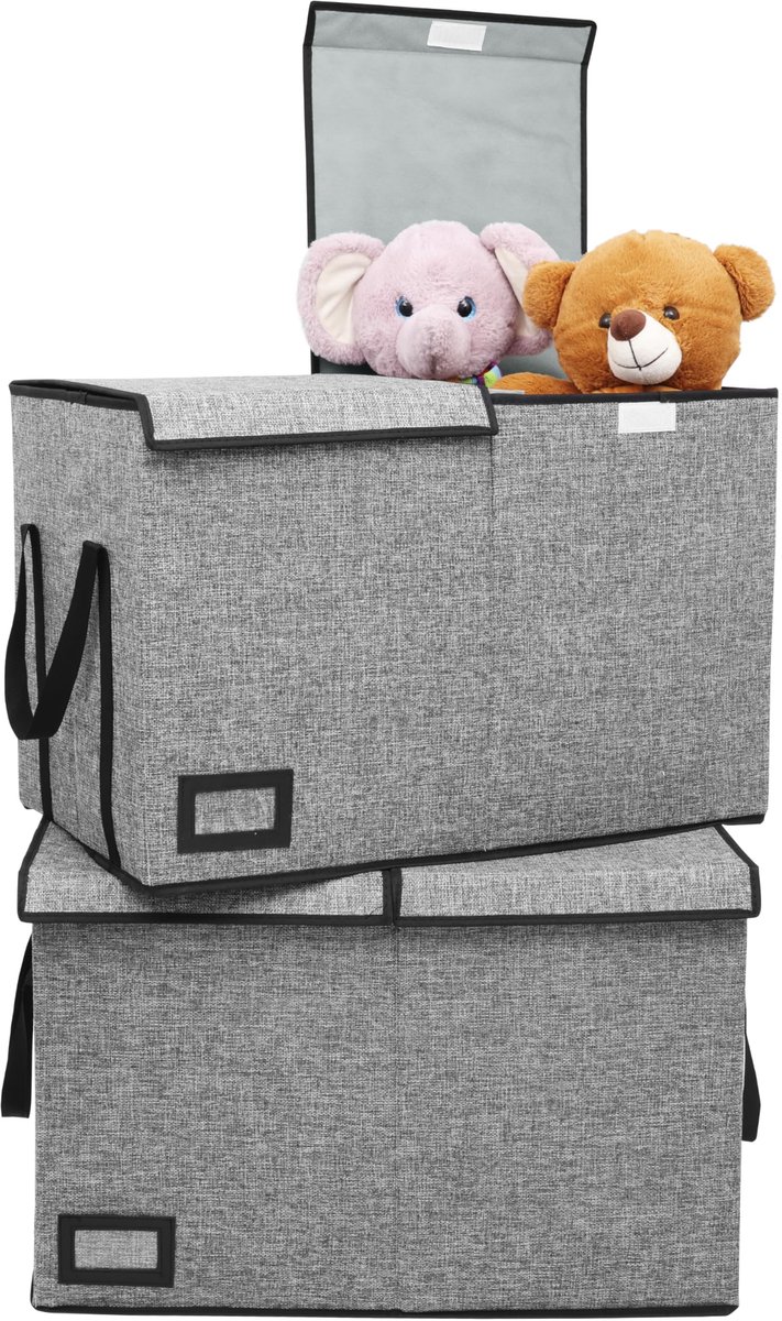 Ibenzoa® Opvouwbare Grote Speelgoedopbergdozen Set van 2 met Handige Deksel en Handgrepen voor Kinderen