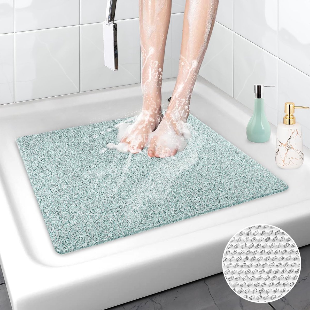 Ibenzoa® Antislip Douchemat met Zacht Comfort en Uitstekende Waterafvoer voor Badkamers