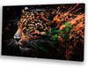 Luipaard, Digital Art, Oranje, zwart, groen, geel, wit