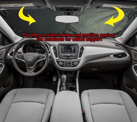 Zonnescherm Auto-Interessante zonnescherm voor de autoruit-Verminder de binnentemperatuur van de auto ter bescherming van het interieur - Geschikt voor SUV's, pick-up trucks en sedans-150x70CM van Merkloos — afbeelding 3