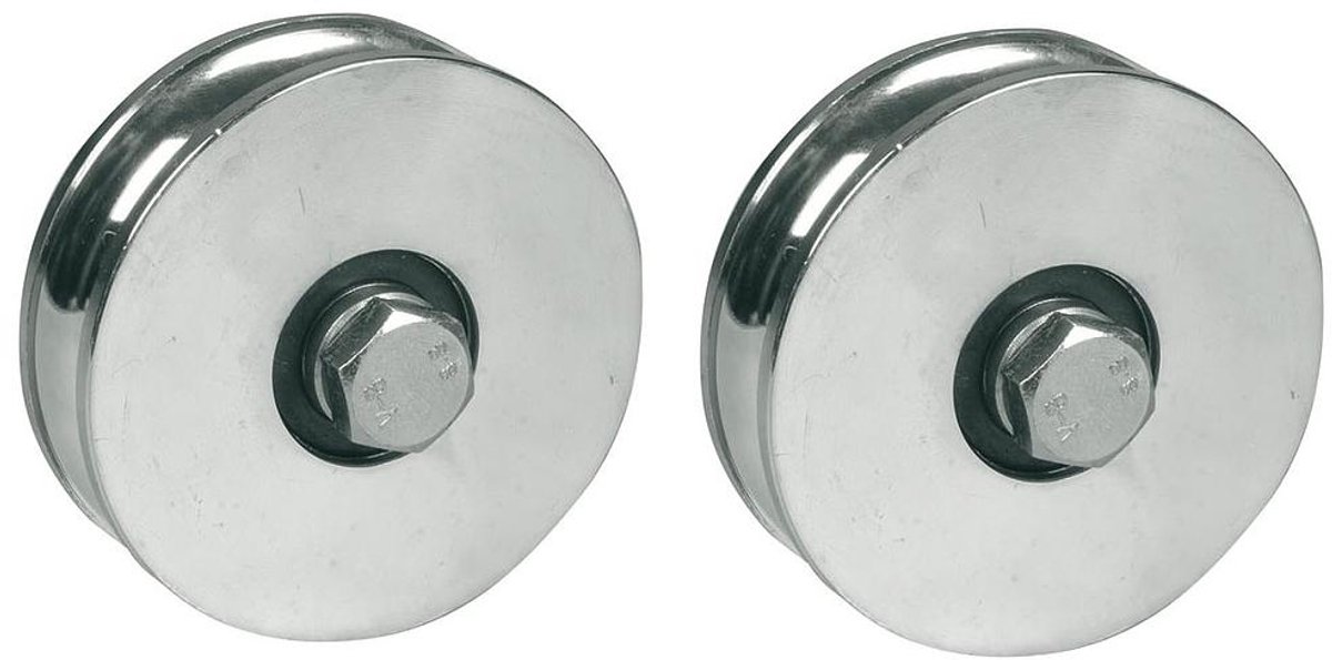 Rond groefwiel van 160 mm met een groef van 20,5 mm en 2 kogellagers – Set van 2