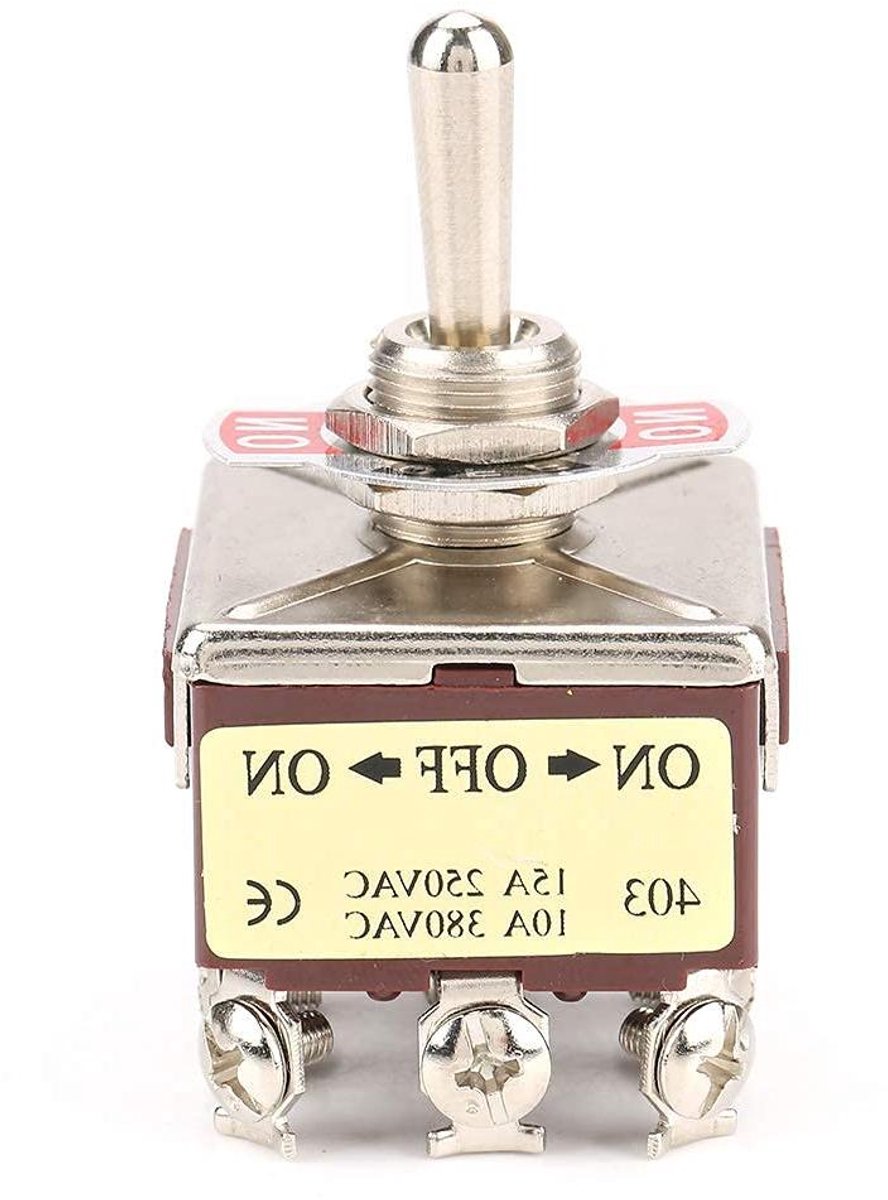 3 Position Rocker Switch 12 Pin ON/OFF/ON Mini Terminal Rocker Switch - 15A/250VAC 10A/380VAC for Industrial Control
