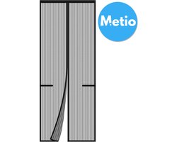 Metio – Magnetisch Vliegengordijn 80x200 cm – Heavy-Duty Deurhor met Sterke Magneten & Full-Frame Klittenband – Automatisch Sluitend Insectenhor van Duurzaam Polyester – Zwart