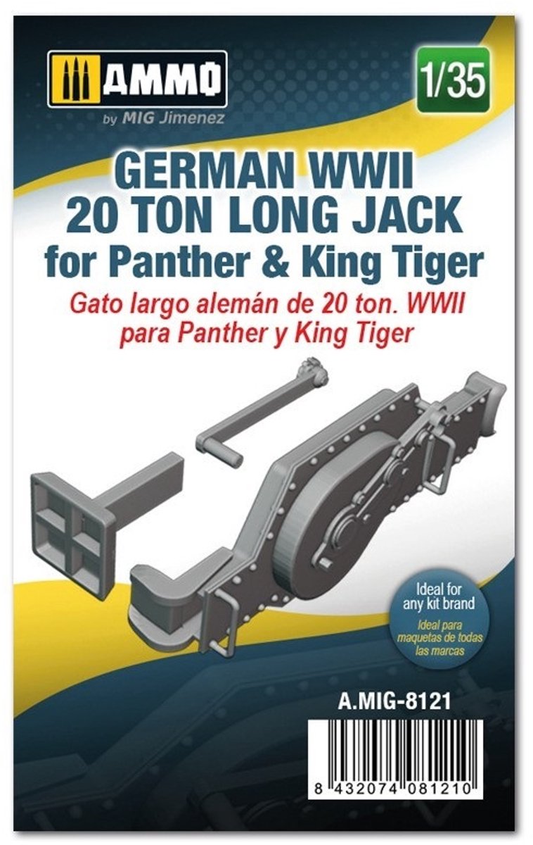 AMMO by Mig Jimenez Modelbouwpakket - AMMO MIG 8121 GERMAN WWII 20 TON LONG JACK Panther Tiger Resin onderdeel - 1:35 - Modelbouw