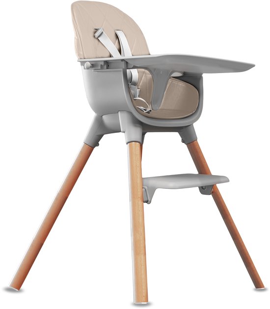 Chaise Haute LUVION® Gris & Beige - Chaise enfant