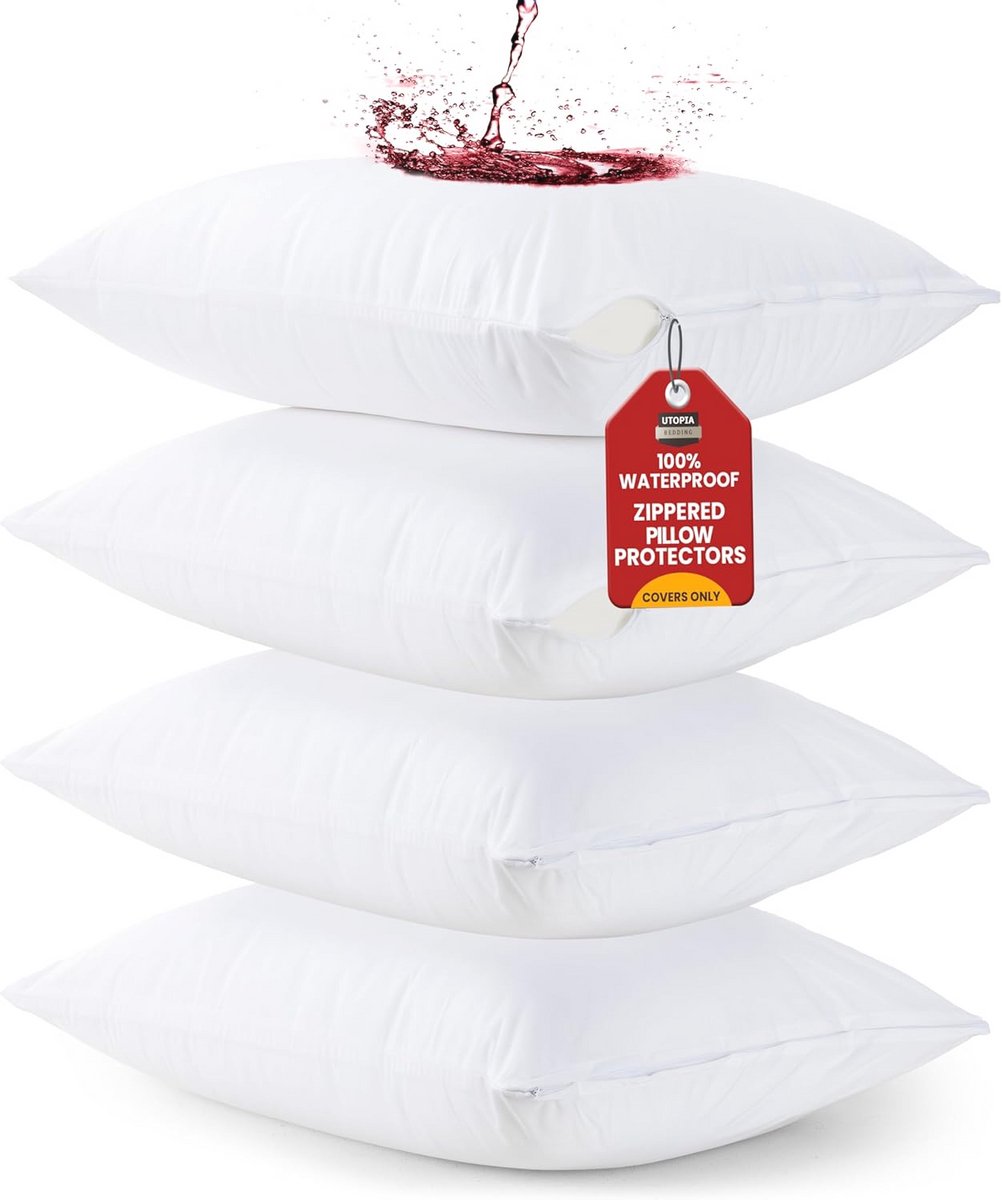 Waterdichte kussenbeschermer met ritssluiting - Bed Bug Proof Kussenhoes 50 x 66 cm (4-pack)