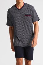 Shortama Gotzburg pour homme - bleu avec dessin rouge et blanc - Taille : L