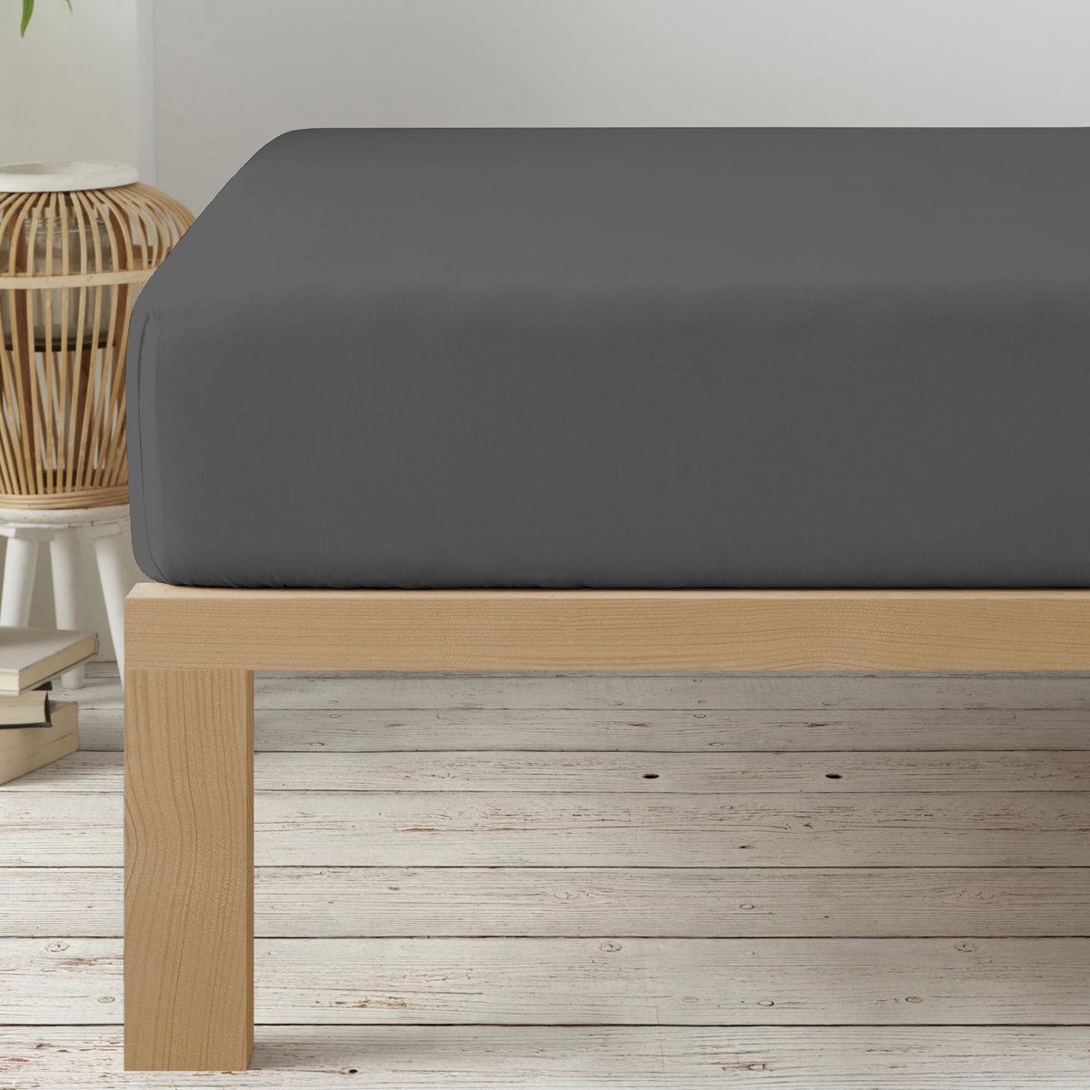 Ibenzoa Ultra Comfortabel Verstelbaar Hoeslaken voor Diverse Matrasdikte in Polyester Microvezel grijs