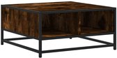 vidaXL - Table basse - 60,5x60,5x30 - cm - décorée - bois - et - métal - fumé - chêne