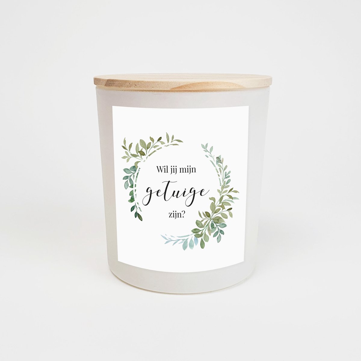 Geurkaars in glas - Getuige vragen - Wil jij mijn getuige zijn - Geurkaarsen geschenkset - Geurkaars - WIT - Flowerhoop label design