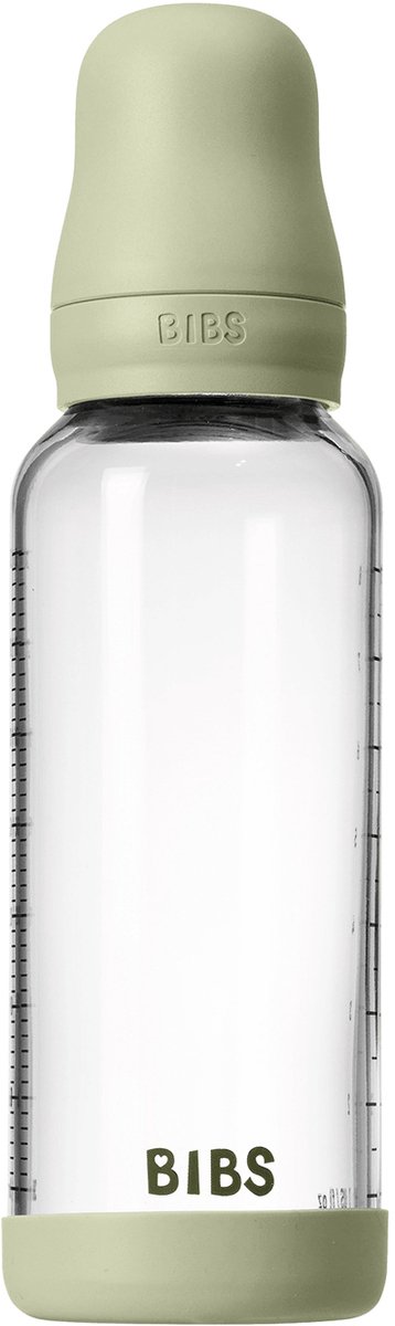 BIBS Fles - Medium Flow - 240 ml - Glas/Latex - Sage van BIBS — afbeelding 3