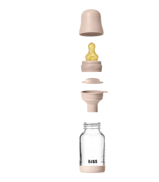 BIBS Fles - Slow Flow - 120 ml - Glas/Latex - Blush van Merkloos — afbeelding 4