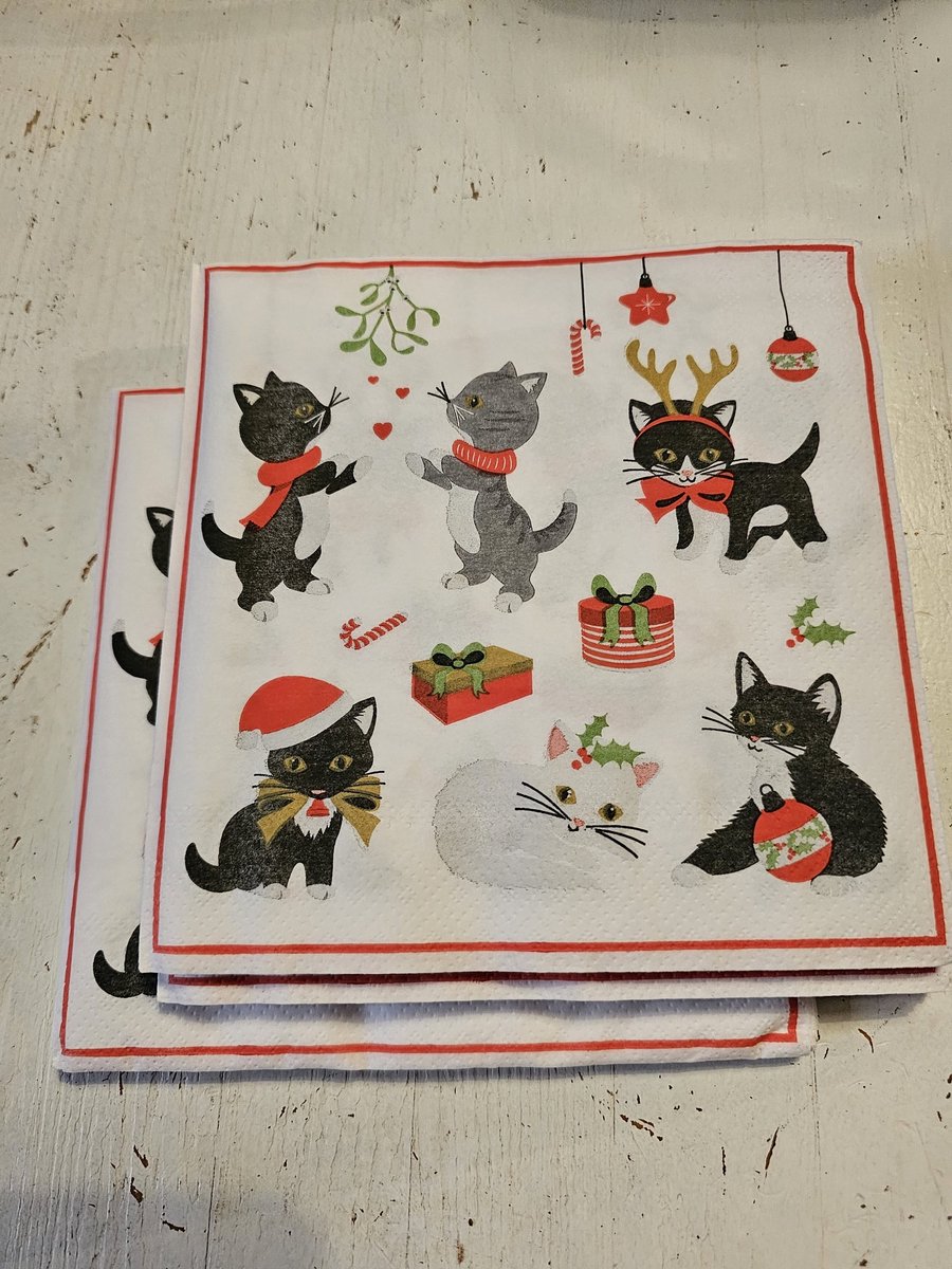 Katdootje - Poezen servetten - Kerst katjes