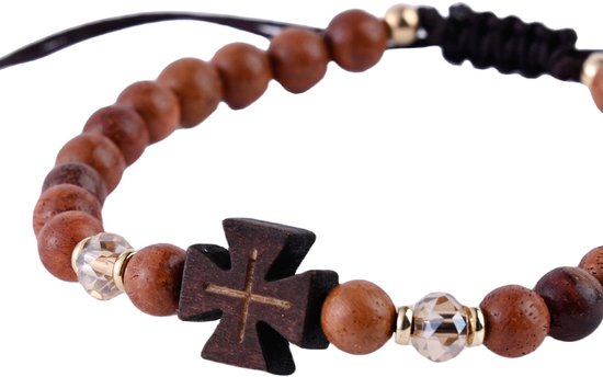 Coai Sierlijk Kruis Armband voor Dames, Zwarte Toermalijn/Maansteen/Granaat Kristal Armband voor Vrouwen, 18cm, Steen