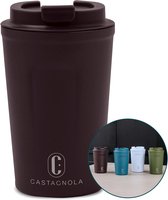 Tasse isotherme Castagnola - Tasse à café à Go - Tasse de voyage pour Café et Thee - Tasse à thé - 380 ml - Acier inoxydable - Marron foncé