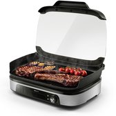 Bol.com Philips Tafelgrill HD6212/90 - Rook- en aroma-infuser - Glazen deksel - 2400W aanbieding