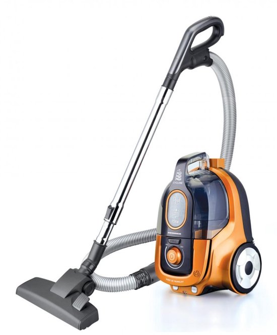 Heinner Ecologische Stofzuiger zonder zak - Vacuum Cleaner Zakloos - HEPA filter stofzuigers - Telescopisch - Oranje - Energielabel A