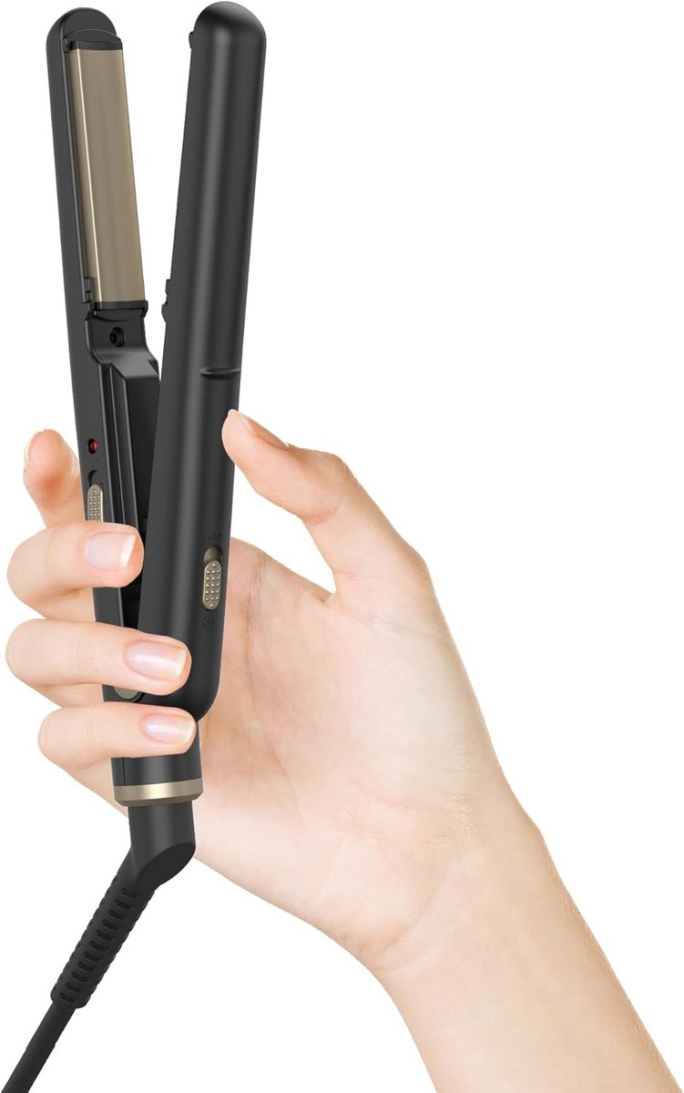 Mini Stijltang voor Kort Haar - 2-in-1 Reisvorming met 3D Keramische Platen
