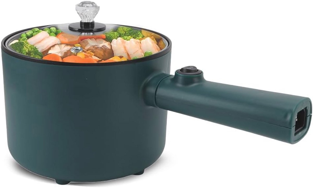 Elektrische Multicooker 1.8L met Deksel en Lange Handgreep - Perfect voor Noodles en Meer