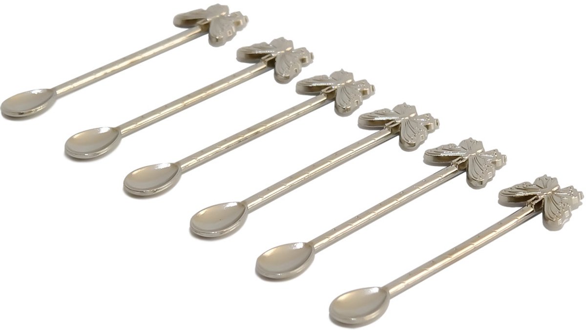 Asir - Lepelset - Zilver - 12,5 x 3 x 0,2 cm - Set van 6