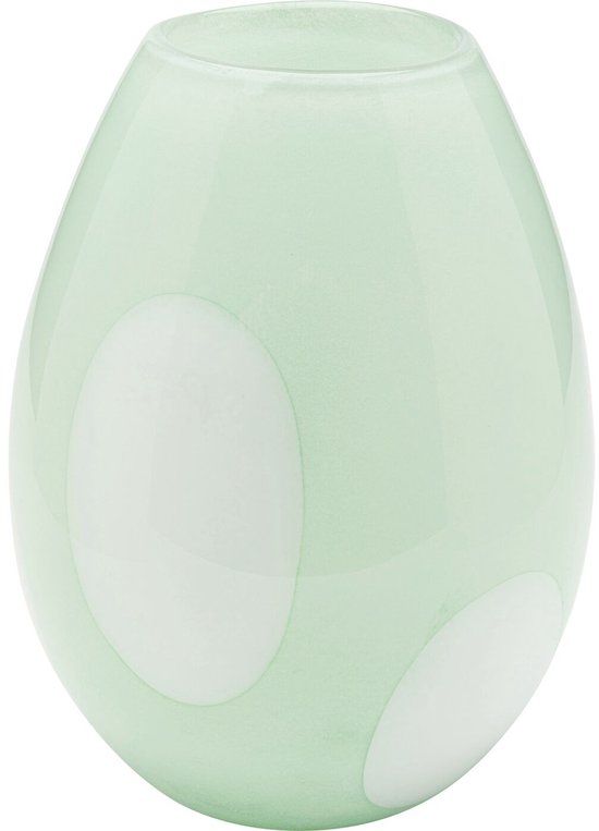 Vaas Punti groen en wit 30cm Kare Design