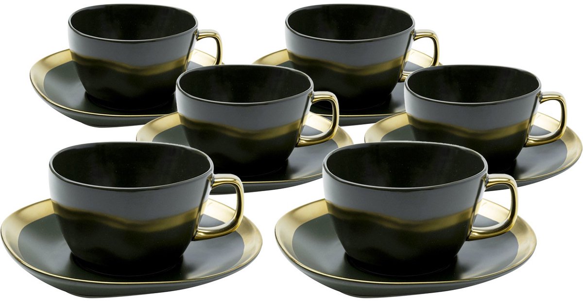 Kare Cappuccino kop en schotel (2/set)