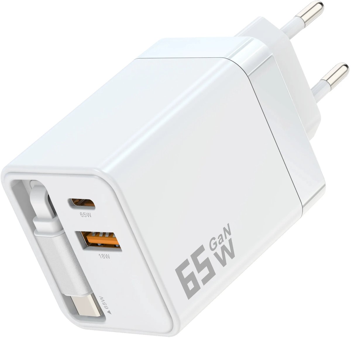 Mc USB C Adapter - 65W - Oplader - Snellader - USB C Laptop Oplader - Geschikt voor iPhone, Samsung, Laptop - met Snoer