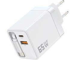 Mc USB C Adapter - 65W - Oplader - Snellader - USB C Laptop Oplader - Geschikt voor iPhone, Samsung, Laptop - met Snoer