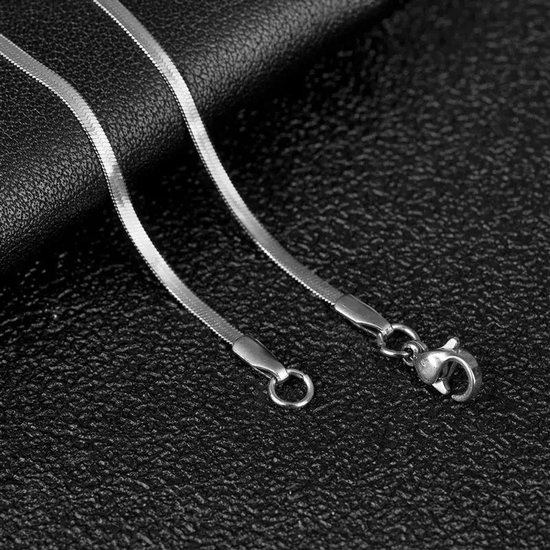 Aramat Jewels-Halskettingen-Elegante RVS schotel Slangenketting--50cm / 2mm--