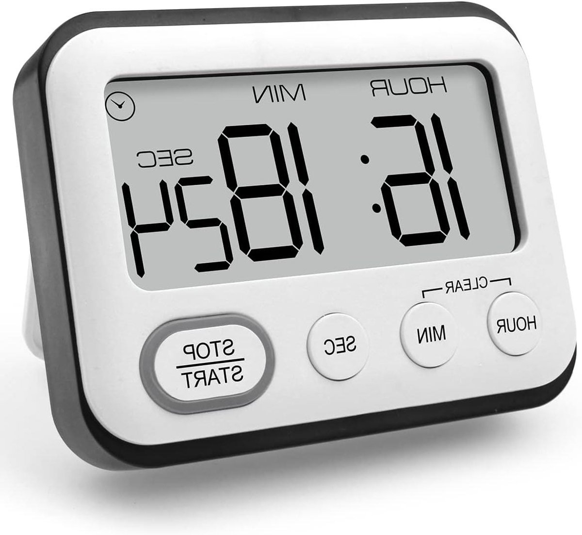 Multifunctionele digitale keukenwekker met groot lcd-display - zwart