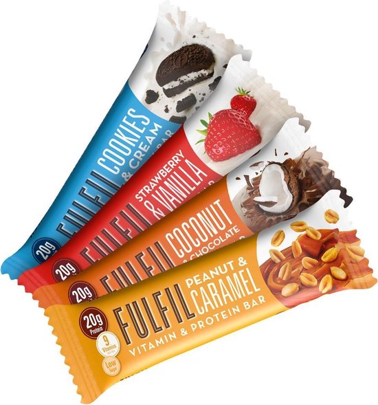 Fulfil Nutrition Vitamin & Protein Bars - Eiwitreep - 1 box (15 eiwitrepen) - Witte Chocolade Cookie Dough