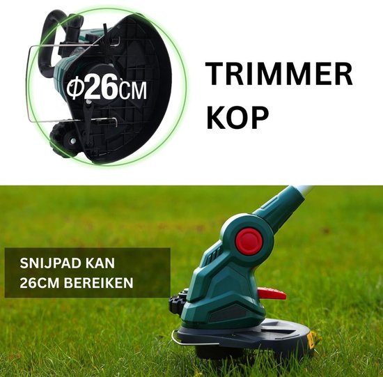CRLYN® Grastrimmers met Accu - Kantenmaaier Elektrisch - Grasmaaier van Merkloos	 — afbeelding 3