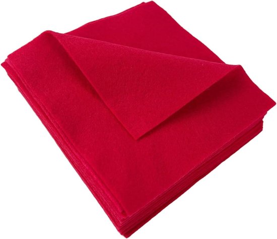 Jtnohx Viltstof, zacht, flexibel, voor knutselwerk, 1,4 mm dik, 15 x 15