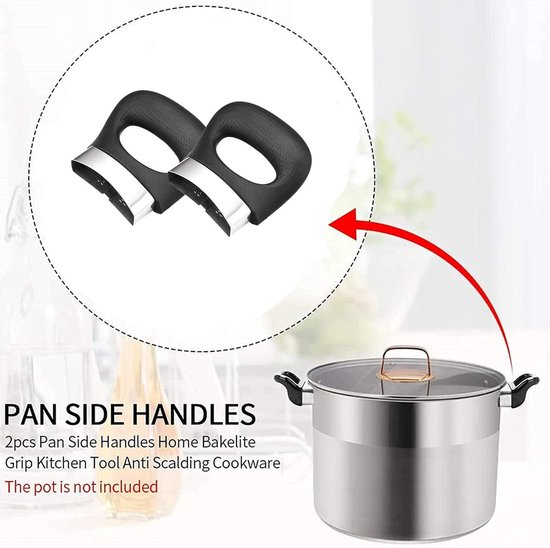 4 stuks reserveonderdeel potgreep set voor potdeksel met schroeven en moeren - restaurant keuken plastic braadpan pastabot handvat voor huishouden — afbeelding 5