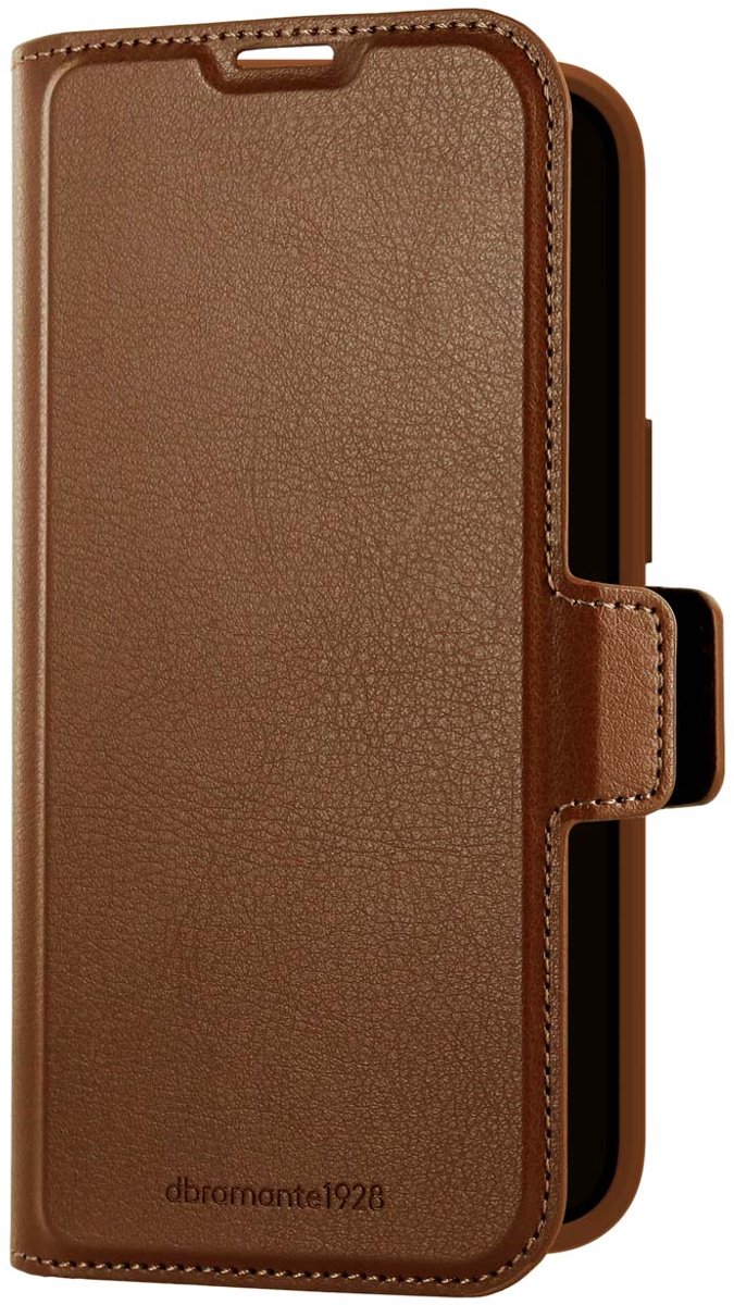 dbramante1928 Oslo Pro Bookcase geschikt voor Apple iPhone 17e / 16e - Dark Tan