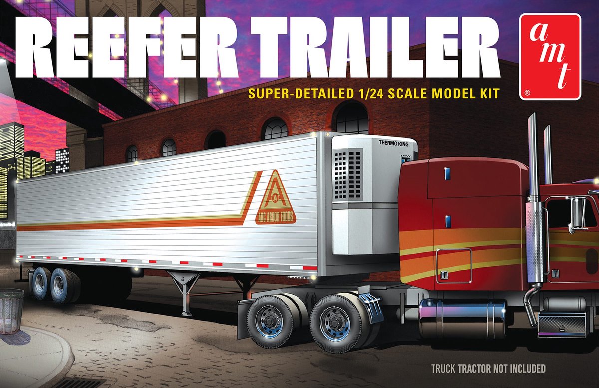 AMT Modelbouwpakket Militaire voertuigen - 1170 Reefer Semi Trailer Plastic - 1:24 - Modelbouw