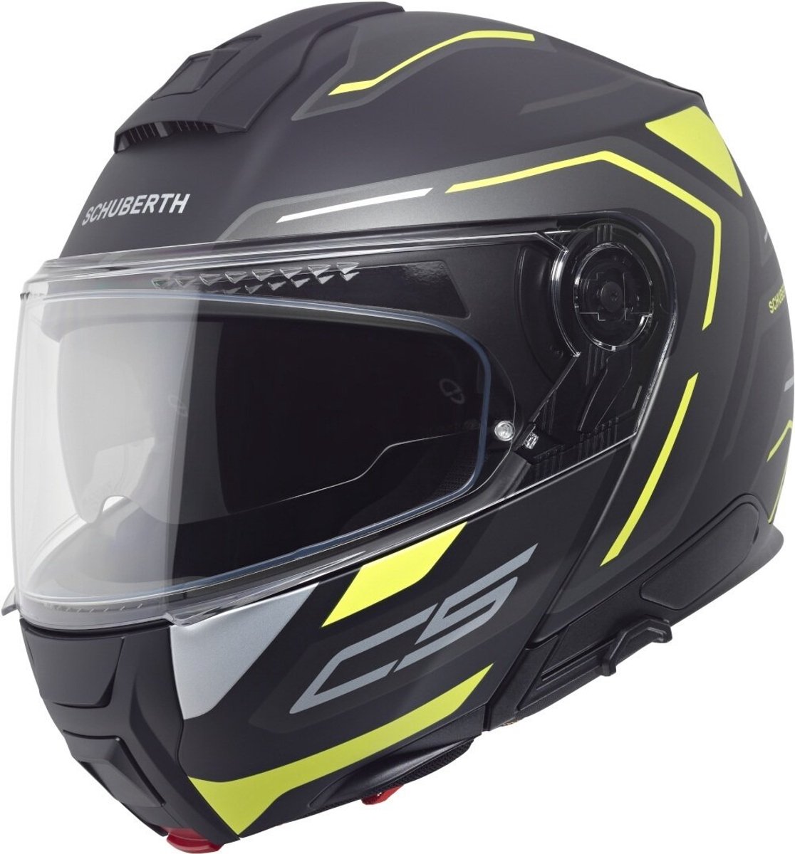 Schuberth C5 Omega Mat Zwart Neon Systeemhelm - Maat S - Helm