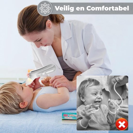 Luxegoed® Elektrische Neusreiniger voor Baby’s met Muziek en Licht - Neuspeer - Aspirator - Neuszuiger - USB-compatibel - Incl. Verzorgingssetje - Neusreiniger baby elektrisch - Baby neuszuiger - Groen van LUXE. — afbeelding 5