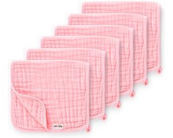 Maliton Set of 6 Baby Burp Cloths for Boys/Girls, Ideal for Cleaning, Cleaning and Covering Babies (Pink, 50x25cm)