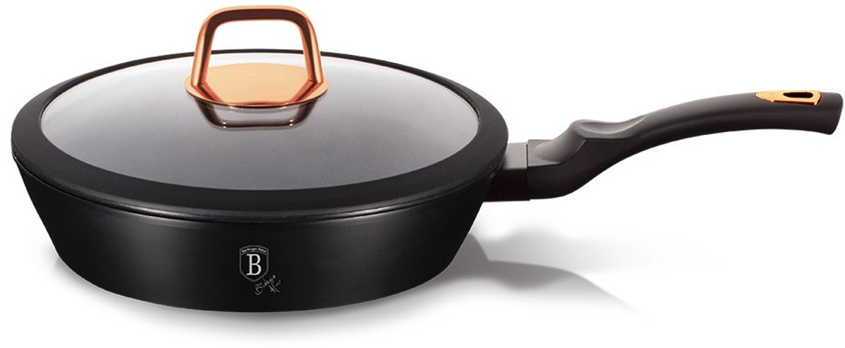 Berlinger Haus Black Rose Serie - Granieten Koekenpan - 24cm - Soft-Touch Handgreep - Turbo Inductie