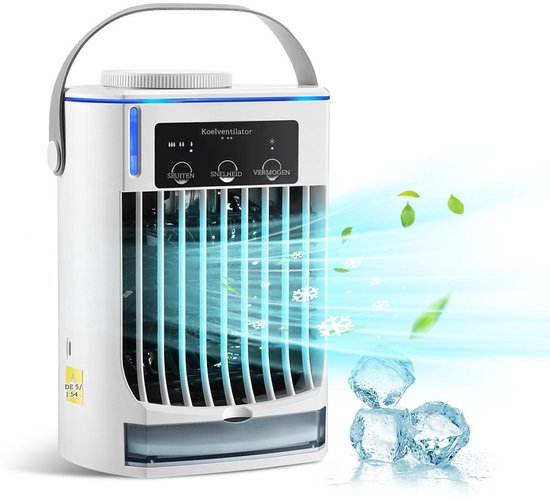 DrPhone EcoBreeze MultiFlow Draagbare Koelventilator 3 Windsnelheden 500ml Watertank Luchtzuiverend Wit