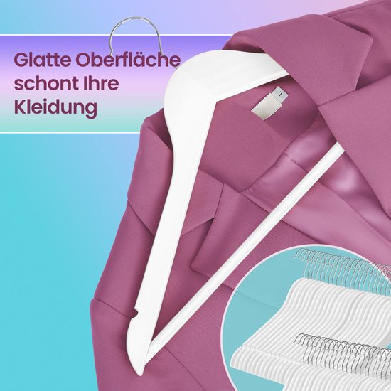 SONGMICS Kleerhangers set van 20 wit