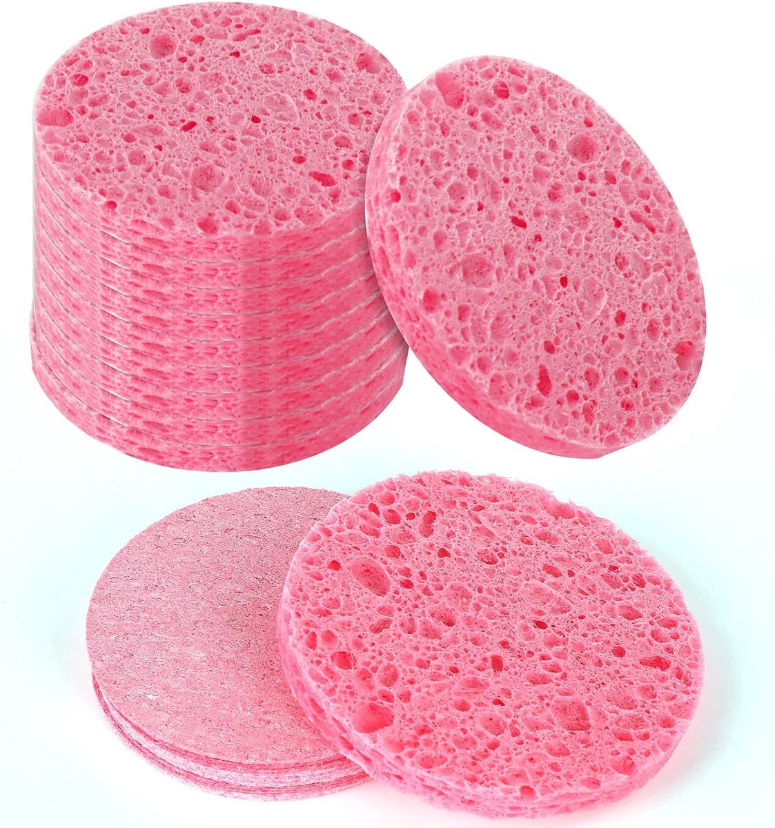 Gecomprimeerde Gezichtssponzen - 10 Stuks Natuurlijke Houtpulp voor Reiniging en Exfoliatie
