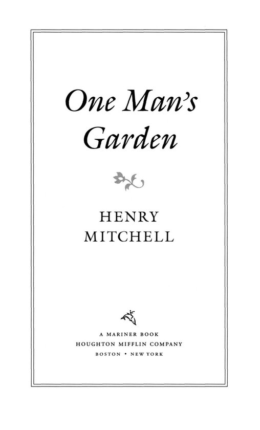 One Man's Garden - cover