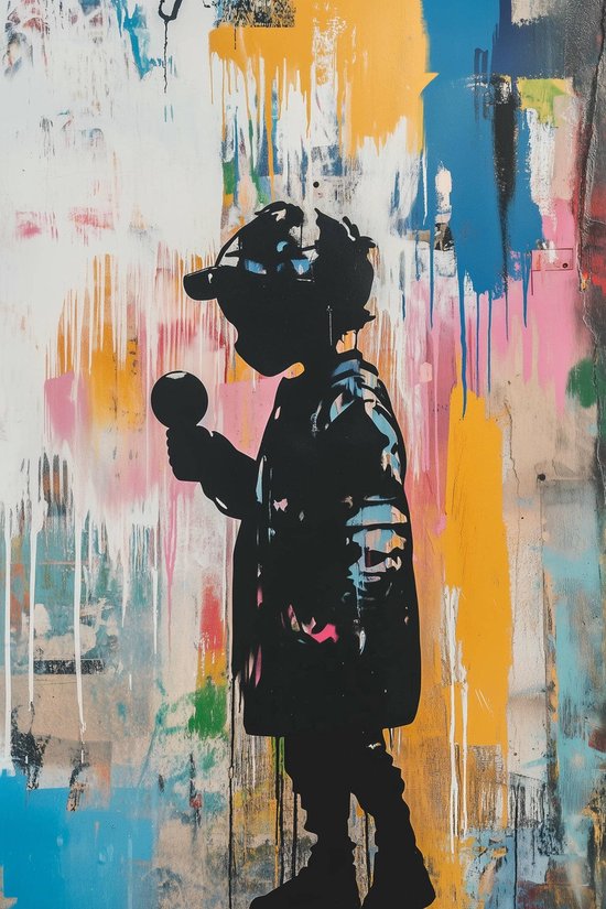 Jongen Poster - Lolly - Banksy Geïnspireerd - Geïnspireerd door Banksy - Street Art - Graffiti - Kunst - Iconisch - Kinderkamer - Kinder - posters - formaat 50x70cm - Wanddecoratie - S5404KMD